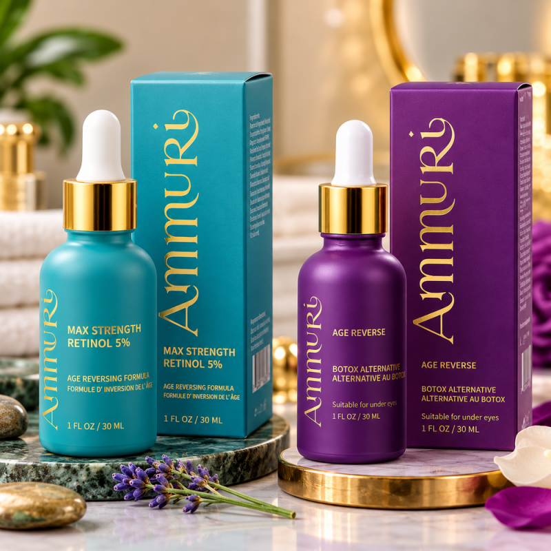 Ammuri Retinol 5% + Age Reverse Peptide Duo – Advanced Day & Night Anti-Ageing Routine - Skincare Set - British D'sire Main image