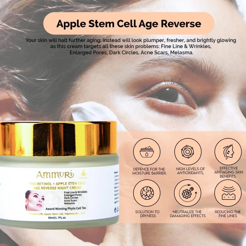AmmuRi Retinol Cream Apple Stem Cell Age Reverse 3.5% Retinol Cream Youthful Radiance skin - Apple Stem Cell Age Reverse Cream - British D'sire