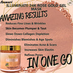 Ammuri Rose Clay 24K Gold Gel Face Mask – Pink Clay with Collagen, Niacinamide & Hyaluronic Acid – Hydrating, Pore Minimizer & Anti - Ageing Skincare, 250g - Ammuri Rose Clay 24K Gold Gel Face Mask - British D'sire
