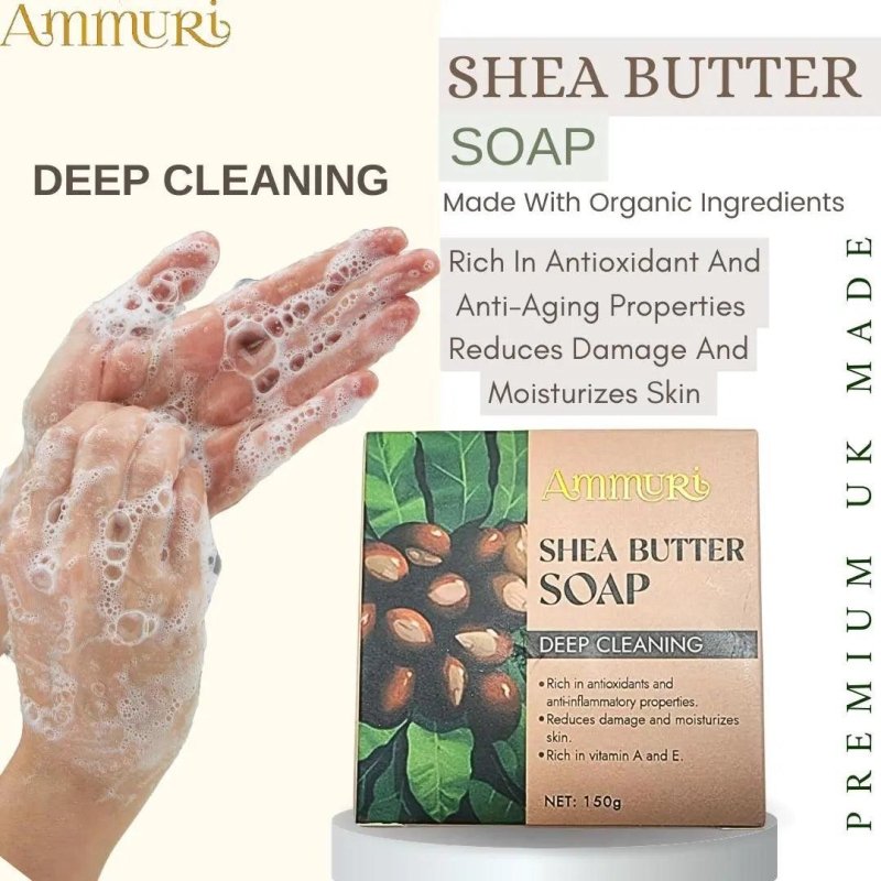 Ammuri Shea Butter Luxury Bar Soap: Soften, Soothe, and Pamper Your Skin Daily - Shea Butter Bar Soap - British D'sire