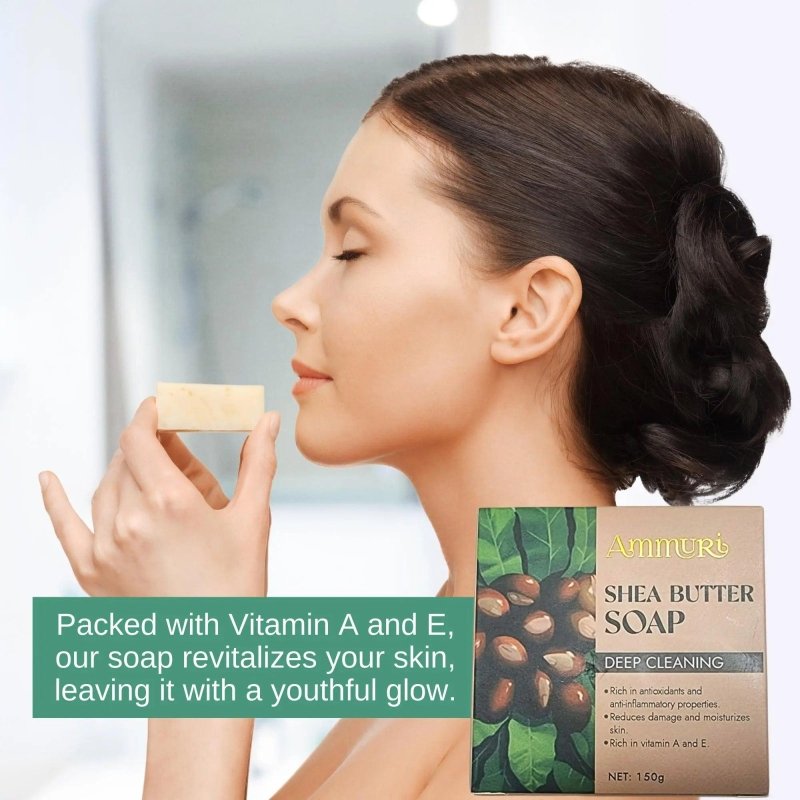 Ammuri Shea Butter Luxury Bar Soap: Soften, Soothe, and Pamper Your Skin Daily - Shea Butter Bar Soap - British D'sire