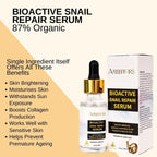 Ammuri Snail Repair Serum | Hydrating & Collagen Boosting - AMMURI BIOACTIVE SNAIL REPAIR SERUM 87% Organic Anti Ageing Face Serum - British D'sire