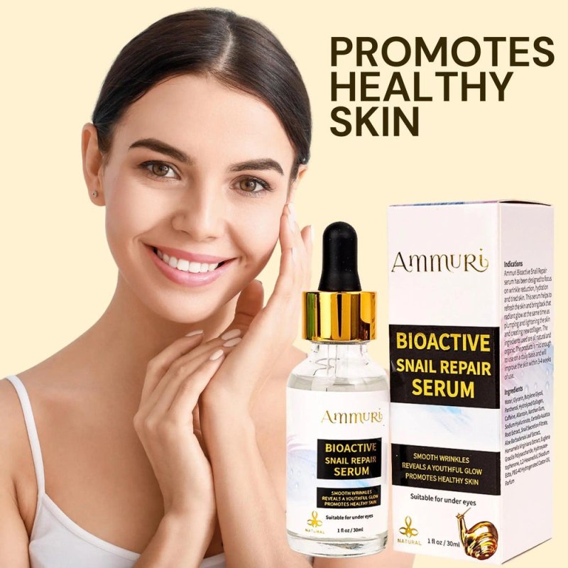Ammuri Snail Repair Serum | Hydrating & Collagen Boosting - AMMURI BIOACTIVE SNAIL REPAIR SERUM 87% Organic Anti Ageing Face Serum - British D'sire