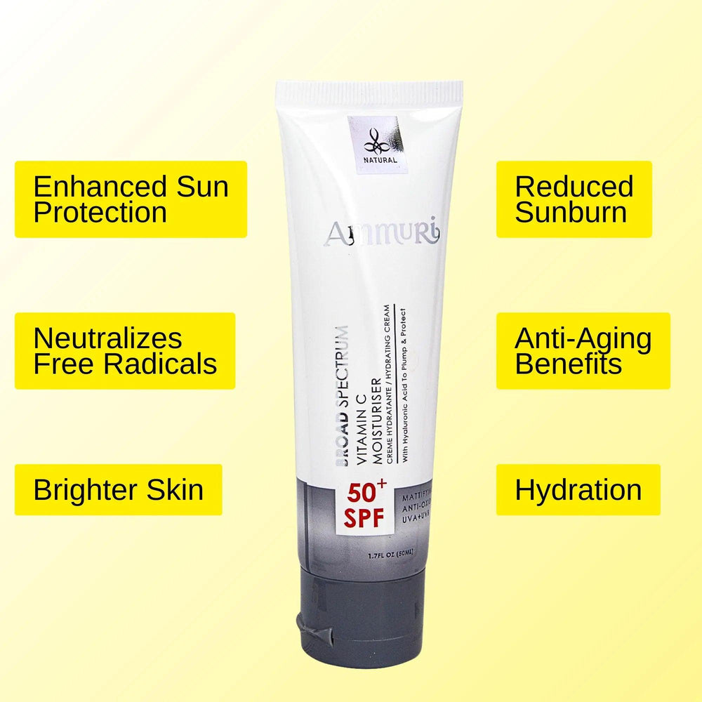 Ammuri Vitamin C Day Serum SPF50 - Hydrating, Anti-Ageing, Brightening, Sun Damage Repair, 50ml