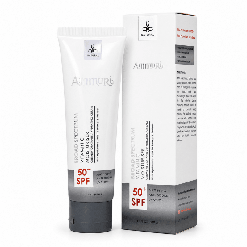 Ammuri Vitamin C Day Serum SPF50 - Hydrating, Anti-Ageing, Brightening, Sun Damage Repair, 50ml - SPF50 Moisturiser - British D'sire