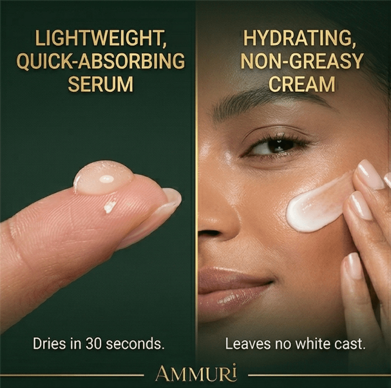 Ammuri Vitamin C Retinol Serum & SPF 50 Cream Brightening Skincare Routine Glow - Anti Ageing Face Serum - British D'sire