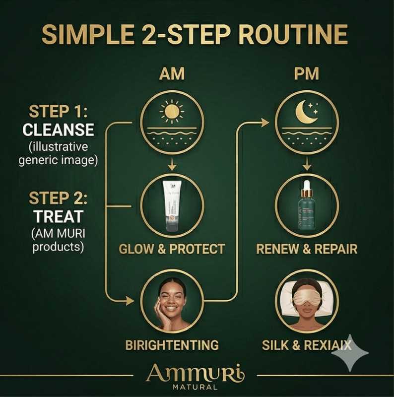 Ammuri Vitamin C Retinol Serum & SPF 50 Cream Brightening Skincare Routine Glow - Anti Ageing Face Serum - British D'sire