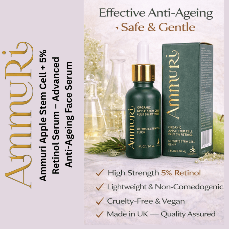 Ammuri’s 5% High Strength Retinol Serum + Apple Stem Cell Serum - 30ml - Ammuri Retinol Serum 5% (Ultimate Apple Stem Cell) - British D'sire