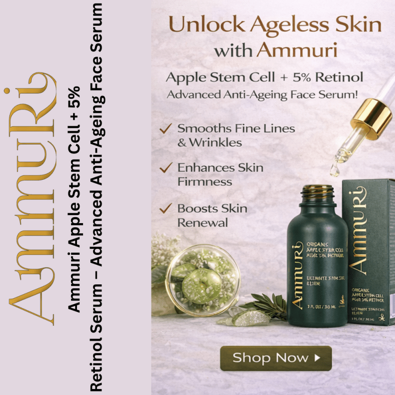 Ammuri’s 5% High Strength Retinol Serum + Apple Stem Cell Serum - 30ml - Ammuri Retinol Serum 5% (Ultimate Apple Stem Cell) - British D'sire