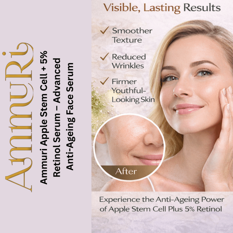 Ammuri’s 5% High Strength Retinol Serum + Apple Stem Cell Serum - 30ml - Ammuri Retinol Serum 5% (Ultimate Apple Stem Cell) - British D'sire