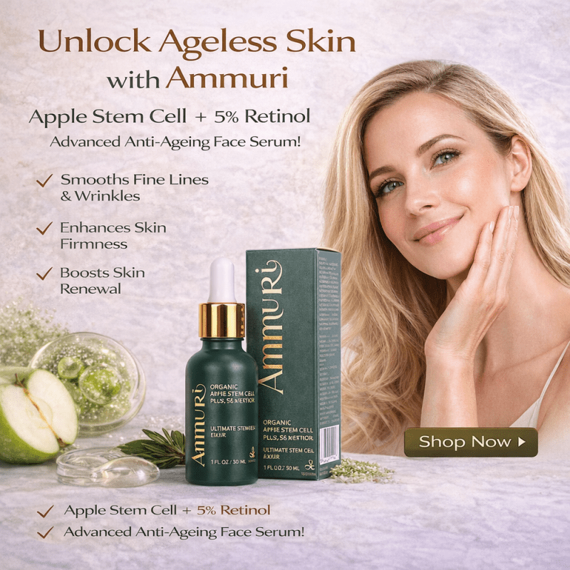 Ammuri’s 5% High Strength Retinol Serum + Apple Stem Cell Serum - 30ml - Ammuri Retinol Serum 5% (Ultimate Apple Stem Cell) - British D'sire