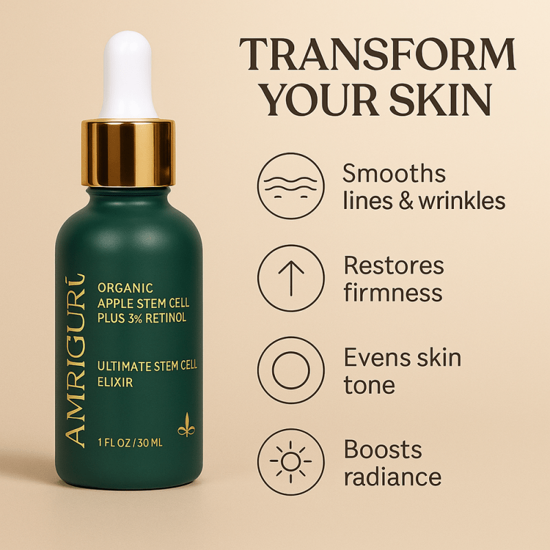 Ammuri’s 5% High Strength Retinol Serum + Apple Stem Cell Serum - 30ml - Ammuri Retinol Serum 5% (Ultimate Apple Stem Cell) - British D'sire