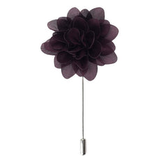 Amour Flower Lapel Pin, Burgundy - All Products - British D'sire