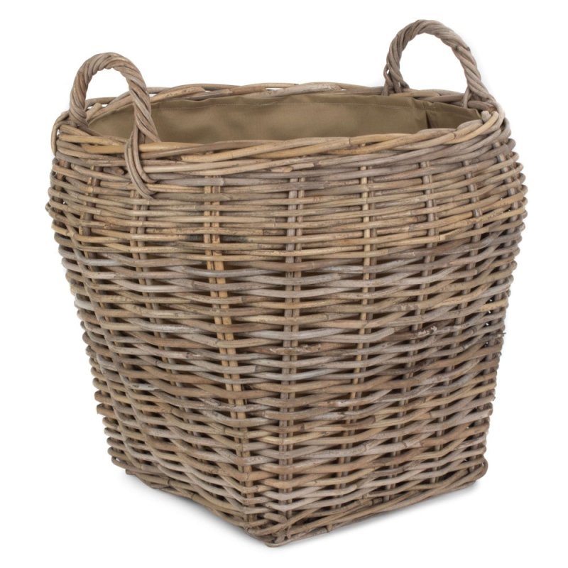 Amphora Rattan Log Basket with Hessian Lining - Log Baskets - British D'sire