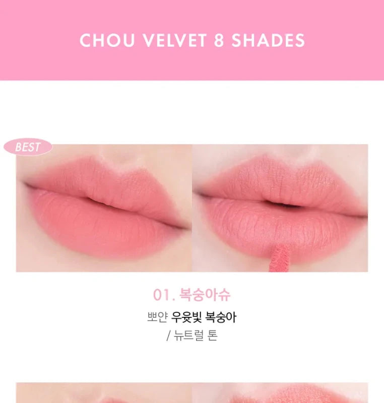 Amuse Chou Velvet Moisturizing Lip Tint 01 Boksoonga Chou 4g - Lip Tint - British D'sire