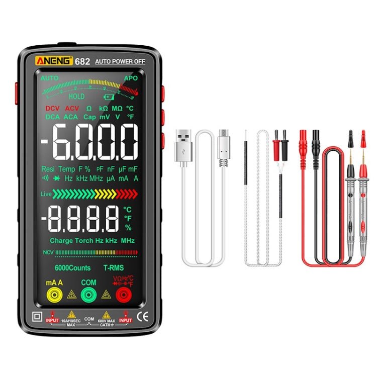ANENG 682 Smart VA Reverse Display Automatic Range Rechargeable Multimeter(Black) - British D'sire Main image