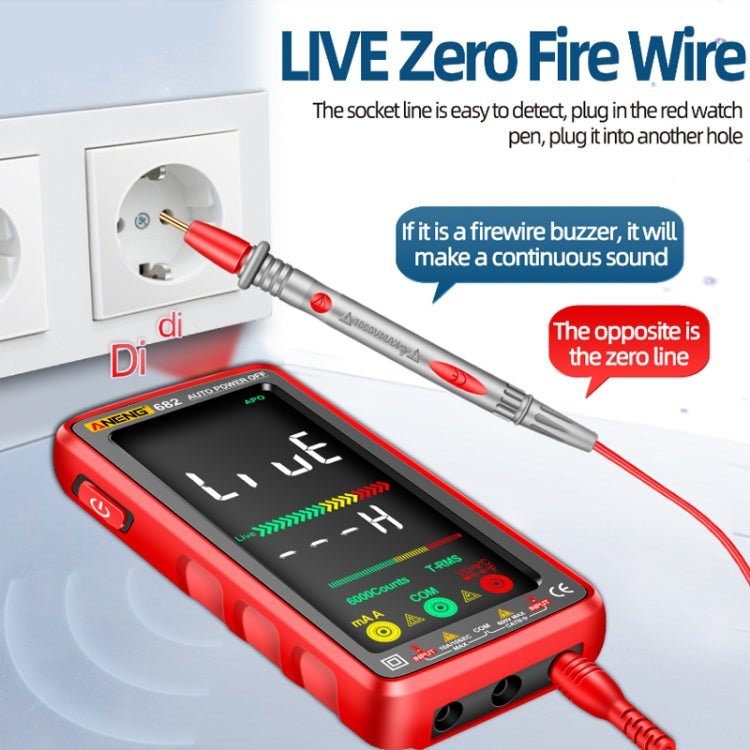 ANENG 682 Smart VA Reverse Display Automatic Range Rechargeable Multimeter(Red) - British D'sire