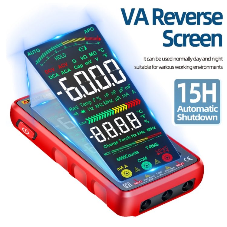 ANENG 682 Smart VA Reverse Display Automatic Range Rechargeable Multimeter(Red) - British D'sire