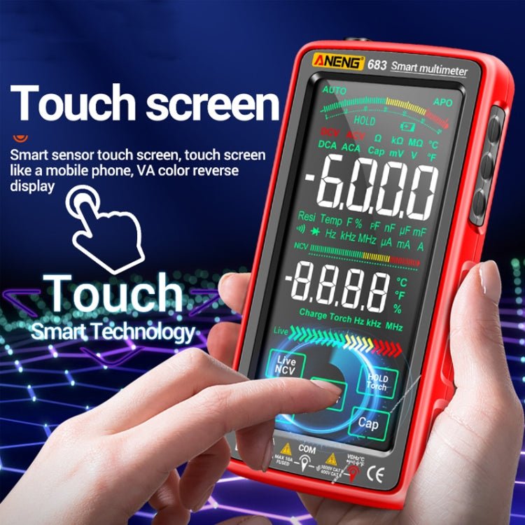 ANENG 683 Smart Touch Screen Automatic Range Rechargeable Multimeter(Black) - British D'sire