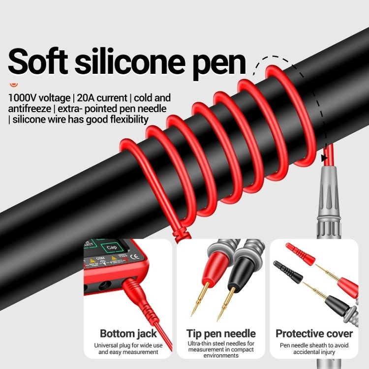 ANENG 683 Smart Touch Screen Automatic Range Rechargeable Multimeter(Red) - British D'sire