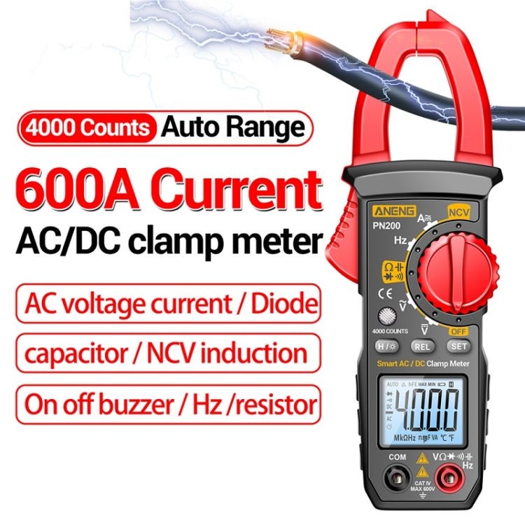 ANENG PN200 AC/DC Measurement High Precision Multifunctional Clamp Meter(Red) Secondary image
