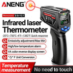ANENG TH06 Oil Temperature High Precision Thermometer Laser Baking Infrared Water Thermometer(Black) - British D'sire