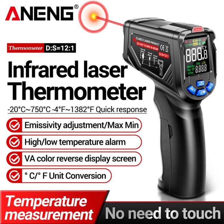 ANENG TH06 Oil Temperature High Precision Thermometer Laser Baking Infrared Water Thermometer(Orange) - British D'sire