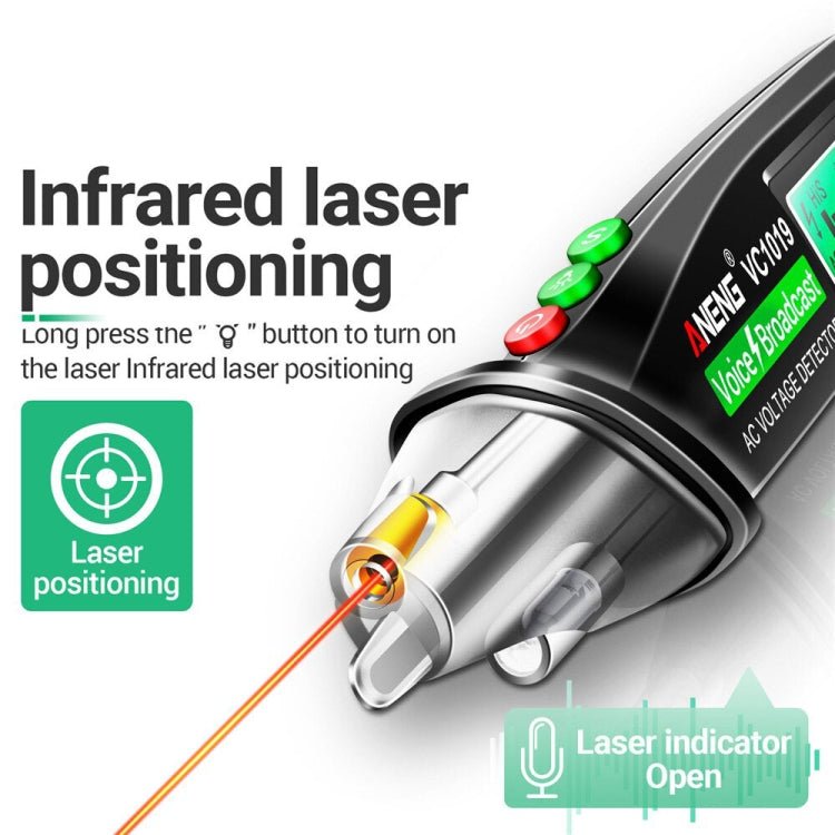 ANENG VC1019 Non - Contact Induction Electric Pen High - Precision Line Detection Breakpoint Voice Test Pen(Black) - British D'sire