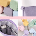 ANGOO Corduroy Retractable Drop - Down Pencil Case Student Stationery Storage Bag(Purple) - British D'sire