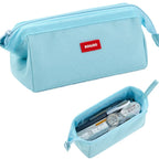 ANGOO Large - Capacity Student Stationery Bag Pure Color Simple Boat Shape Pencil Case(Blue) - British D'sire