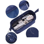 ANGOO Large - Capacity Student Stationery Bag Pure Color Simple Boat Shape Pencil Case(Blue) - British D'sire