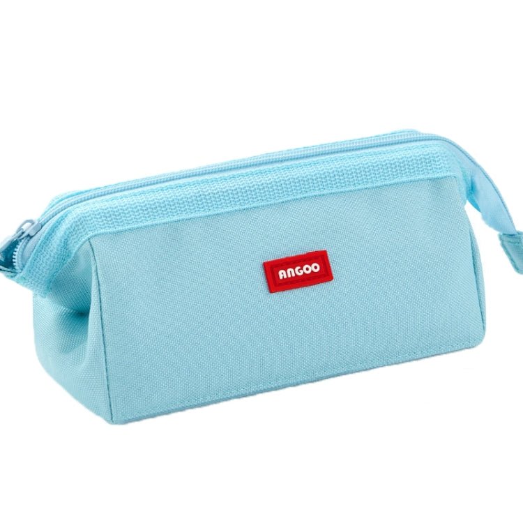 ANGOO Large - Capacity Student Stationery Bag Pure Color Simple Boat Shape Pencil Case(Blue) - British D'sire