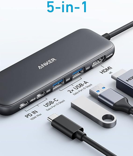 Anker USB C Hub, 332 USB-C Hub (5-in-1) with 4K HDMI Display, 5Gbps Data Port and 2 USB-A Ports for MacBook Pro, Air, Dell XPS, Lenovo Thinkpad, HP Laptops More Secondary image