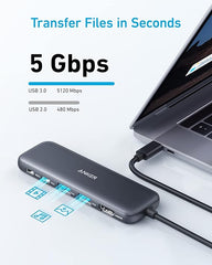 Anker USB C Hub, 332 USB - C Hub (5 - in - 1) with 4K HDMI Display, 5Gbps Data Port and 2 USB - A Ports for MacBook Pro, Air, Dell XPS, Lenovo Thinkpad, HP Laptops More - USB Hubs - British D'sire