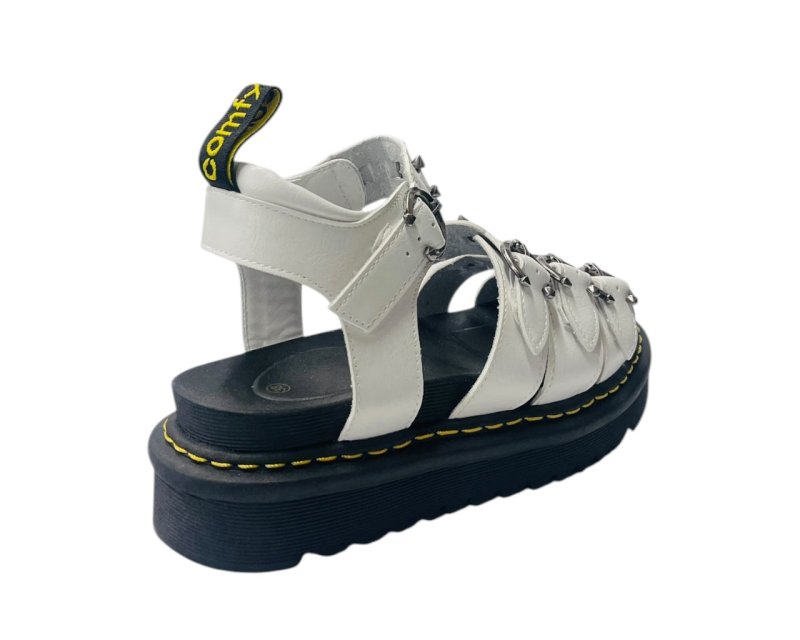Ankle Strap Hardware Pierced Sandals - Sandals - British D'sire