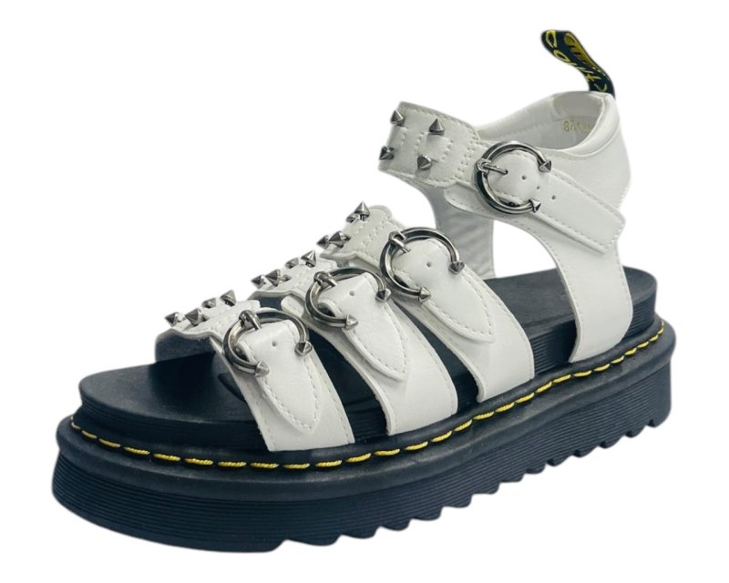 Ankle Strap Hardware Pierced Sandals - Sandals - British D'sire