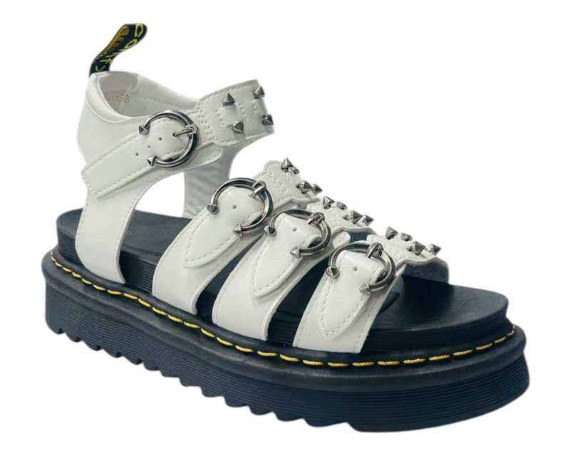 Ankle Strap Hardware Pierced Sandals - Sandals - British D'sire