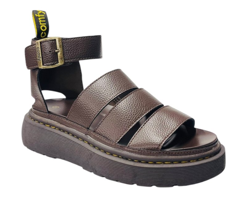 Ankle Strap Padded Chunky Sole Sandals - Sandals - British D'sire