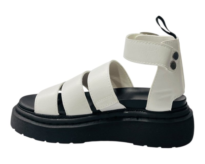 Ankle Strap Padded Chunky Sole Sandals - Sandals - British D'sire