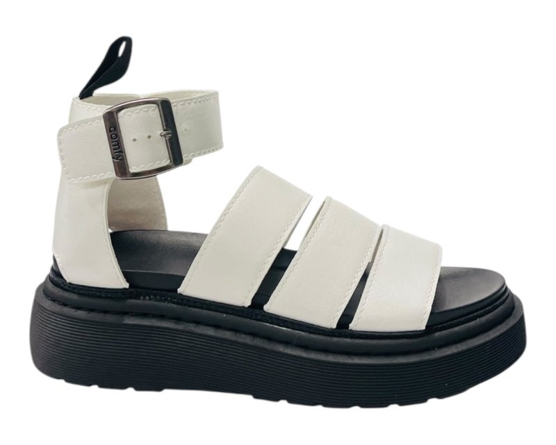Ankle Strap Padded Chunky Sole Sandals - Sandals - British D'sire