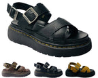 Ankle Strap Padded Chunky Sole Sandals - Sandals - British D'sire