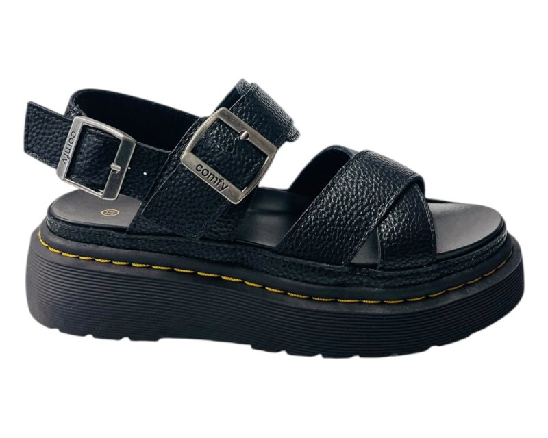 Ankle Strap Padded Chunky Sole Sandals - Sandals - British D'sire