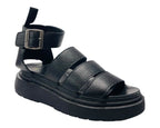 Ankle Strap Padded Chunky Sole Sandals - Sandals - British D'sire