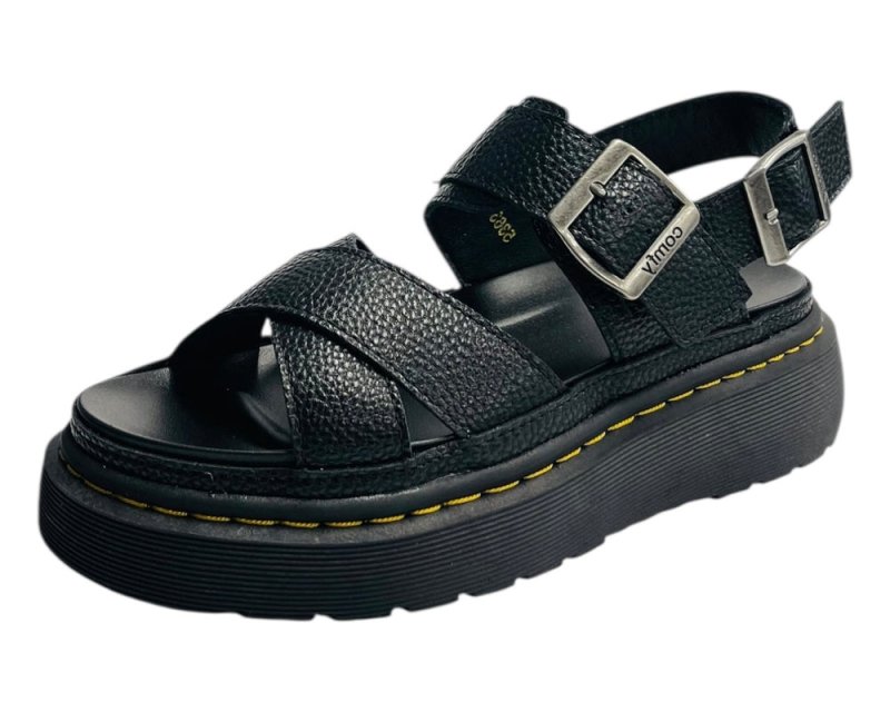 Ankle Strap Padded Chunky Sole Sandals - Sandals - British D'sire
