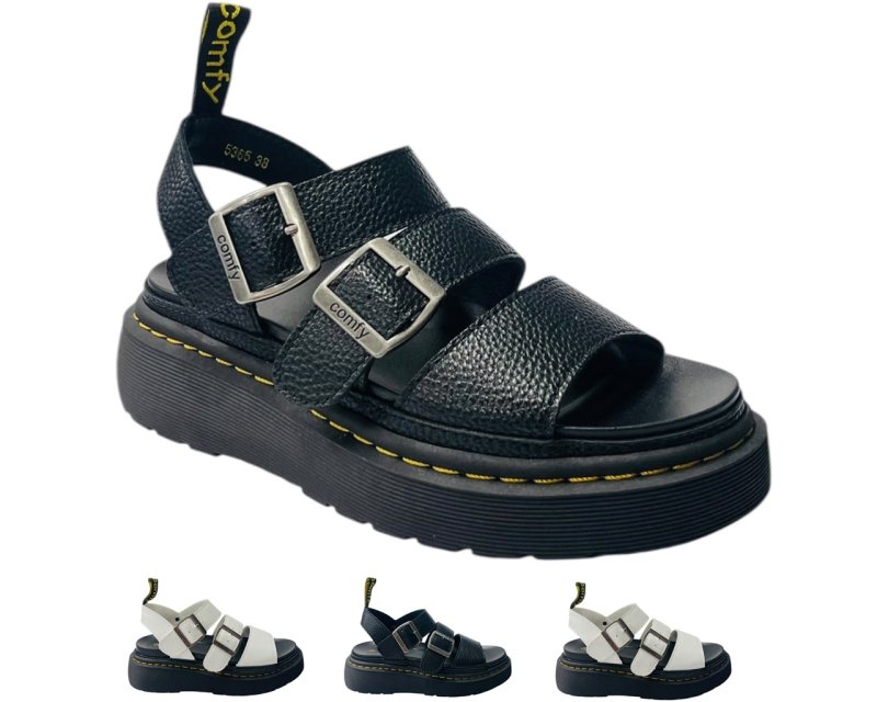 Ankle Strap Padded Platform Sandals - Sandals - British D'sire