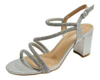 Ankle Strap Rhinestone Glitter Block Heel Shoes - Heels - British D'sire