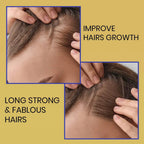 Ammuri Skincare biotin shampoo for thicker hair showing close-up scalp with improved hair growth