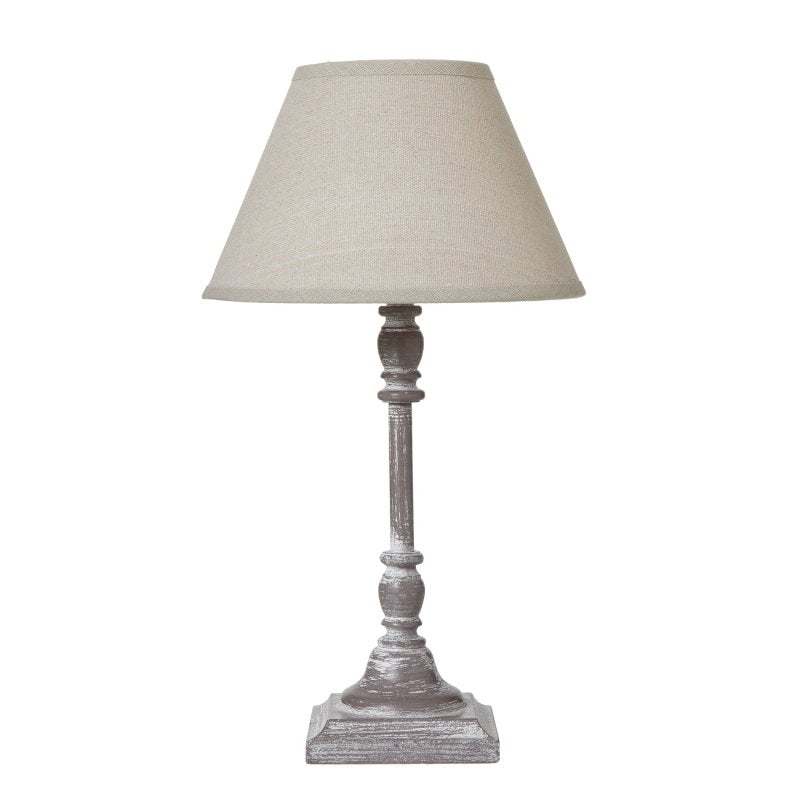Antia Stem Table Lamp With Linen Shade - Lamps - British D'sire