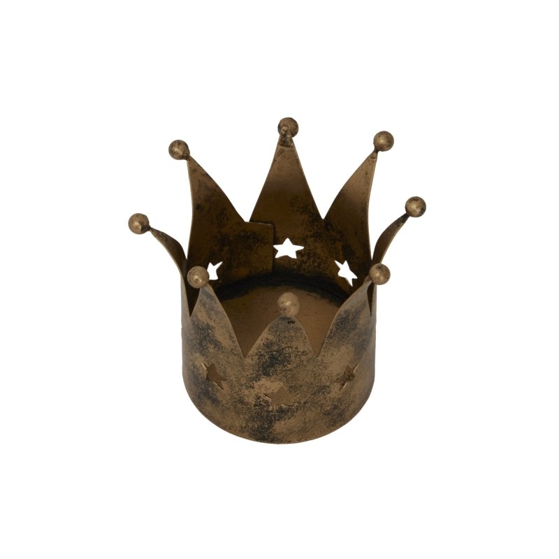 Antique Gold Crown Tealight Holder - Candle Holders - British D'sire