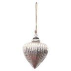 Antique Silver Large Vallupe Bauble - Christmas Decor - British D'sire